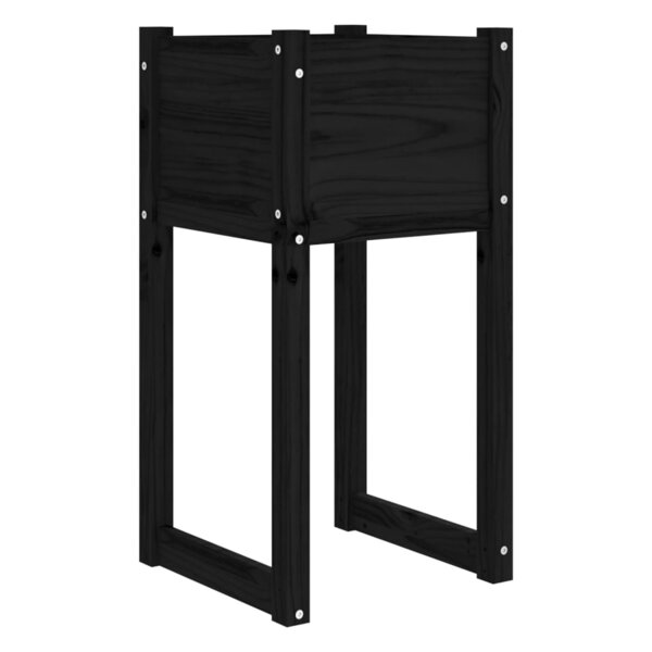 vidaXL Jardinière Noir 40x40x81 cm Bois massif de pin