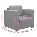 vidaXL Fauteuil gris foncé tissu