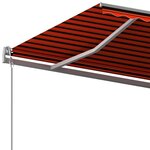 vidaXL Auvent manuel rétractable avec poteaux 5x3 m Orange et marron