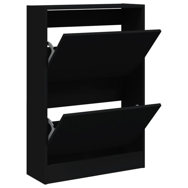 vidaXL Armoire à chaussures noir 60x21x87 5 cm bois d'ingénierie
