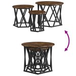 Tables d'appoint vidaXL 3 Pièces Chêne fumé en bois reconstitué
