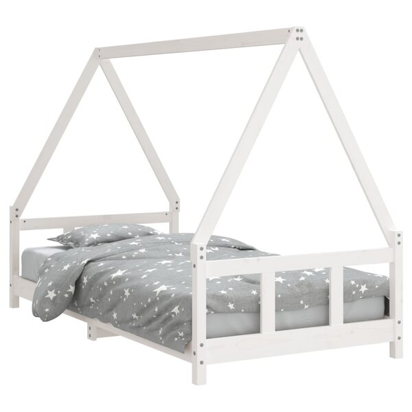 vidaXL Cadre de lit pour enfants blanc 90x190 cm bois de pin massif