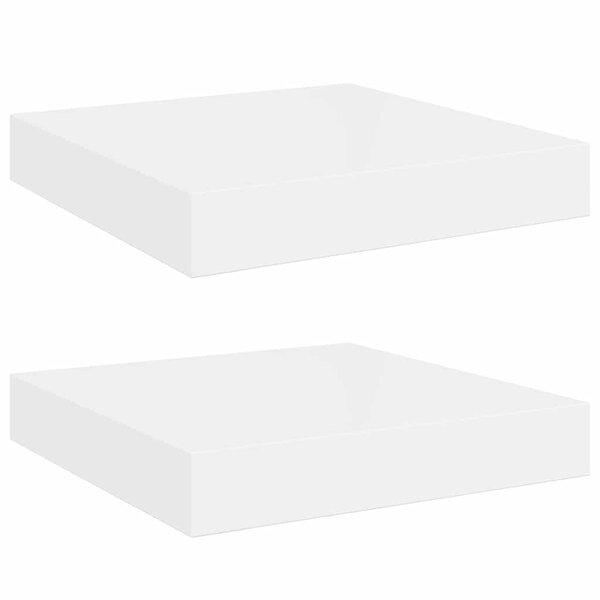 vidaXL Étagère murale flottante 2 Pièces Blanc brillant 23x23 5x3 8cm MDF