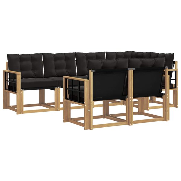 vidaXL Ensemble de canapés d'extérieur 7 Pièces Blanc et noir