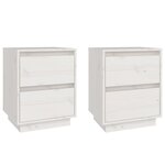 vidaXL Tables de chevet 2 Pièces Blanc 40x35x50 cm Bois de pin solide