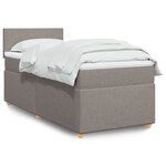 vidaXL Sommier à lattes de lit avec matelas Taupe 100x200 cm Tissu