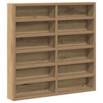 vidaXL Cabinet d'Affichage chêne artisanal 60 x 8.5 x 58 cm