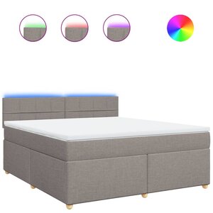 vidaXL Sommier à lattes de lit avec matelas Taupe 180x200 cm Tissu