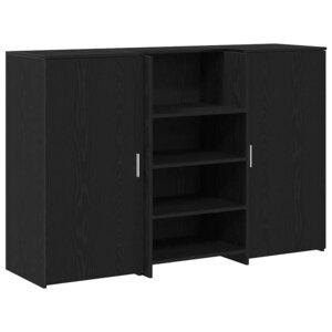 vidaXL Bureau de réception chêne noir 155x50x103 5cm bois d'ingénierie