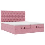 vidaXL Cadre de lit ottoman avec matelas rose 180x200 cm velours