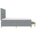 vidaXL Lit à ressorts avec matelas Gris clair 200 x 200 cm tissu