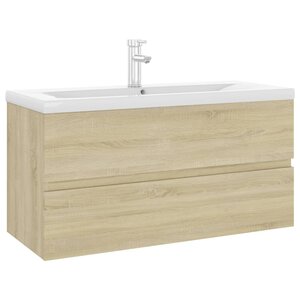 vidaXL Armoire d'évier lavabo intégré chêne sonoma bois d'ingénierie