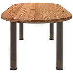 vidaXL Table à manger 220x100x74 cm bois de chêne massif ovale