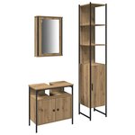 vidaXL Ensemble de mobilier de salle de bain 3 Pièces chêne artisanal