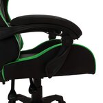 vidaXL Fauteuil de jeux vidéo avec LED RVB Vert et noir Similicuir