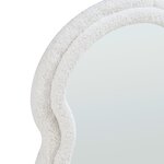 Miroir décoration moderne design mural cadre en tissu peluche 80 x 60 cm blanc 03_0010175
