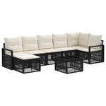 vidaXL Ensemble de canapé de jardin 8 Pièces Noir polyrotin
