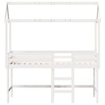 vidaXL Lit superposé avec échelle et toit sans matelas blanc 90x200 cm