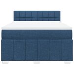 vidaXL Sommier à lattes de lit avec matelas Bleu 160x200 cm Tissu