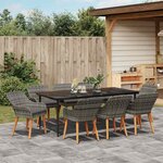 vidaXL Ensemble de salle à manger pour jardin 9 Pièces Gris polyrotin