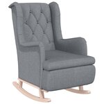 vidaXL Fauteuil avec pieds à bascule et tabouret Gris clair Tissu