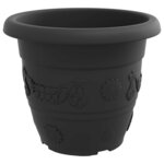 vidaXL Pot à fleurs rond 24 pc Noir Ø 34 x 28 cm Plastique
