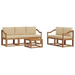 vidaXL Ensemble de canapés d'extérieur 6 Pièces Naturel et Beige