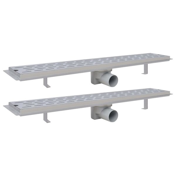 vidaXL Drain de douche linéaire 2 Pièces Ligne 730x140mm Acier inoxydable