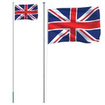 vidaXL Drapeau du Royaume-Uni et mât 6 23 m Aluminium
