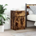 vidaXL Table de chevet Chêne fumé 39x35x65 cm Bois d'ingénierie