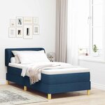 vidaXL Lit à Ressorts avec Matelas Crème 90x200 cm Tissu Bleu