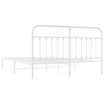 vidaXL Cadre de lit métal avec tête de lit blanc 183x213 cm
