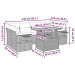 vidaXL Salon de jardin avec coussins 7 Pièces beige résine tressée