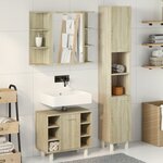 vidaXL Ensemble de meubles de salle de bain 3 Pièces chêne sonoma