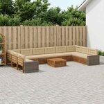 vidaXL Ensembles de canapés avec coussin 11 Pièces Bois d'Acacia Massif