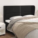 vidaXL Tête de lit avec oreilles Noir 203x23x118/128 cm Similicuir
