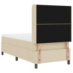 Lit Box Spring vidaXL avec Matelas & LED Crème 90x200 cm Tissu