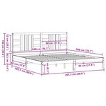 vidaXL Cadre de lit sans matelas gris 200x200 cm bois massif