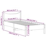 vidaXL Cadre de lit sans matelas 75x190 cm bois de pin massif