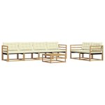 vidaXL Ensemble de canapés d'extérieur 7 pc Blanc et crème