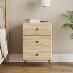vidaXL Cabinet de chevet avec tiroir Chêne Sonoma 43 x 41 x 66 5 cm