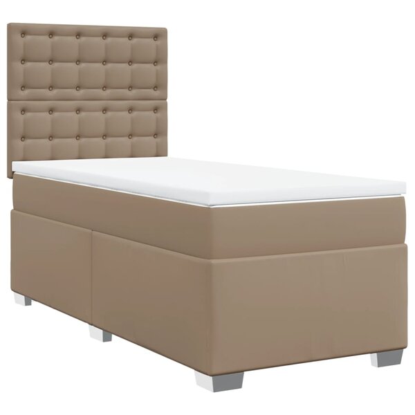 vidaXL Sommier à lattes de lit avec matelas Cappuccino 90x200 cm