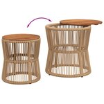 vidaXL Tables d'appoint de jardin 2Pièces dessus en bois beige poly rotin