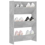 vidaXL Armoire à chaussures murale Gris béton 60x18x90 cm Aggloméré