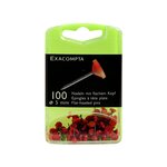 Exacompta - boîte de 100 épingles à tête plate 5mm rouge