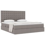 vidaXL Lit de Rangement Taupe 160 x 200 cm Cuir synthétique