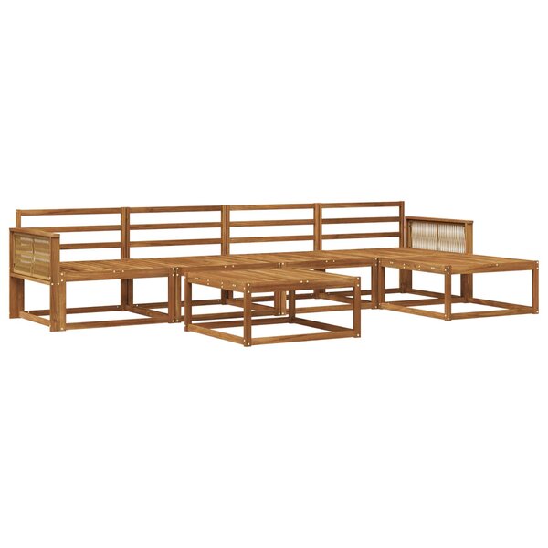 vidaXL Ensemble de canapés d'extérieur 6 Pièces Naturel