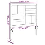 vidaXL Tête de lit Marron cire 80.5 x 4 x 104 cm Bois massif en pin