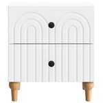 vidaXL Cabinet de chevet avec tiroir 2 Pièces Blanc 43 x 34 5 x 48 cm