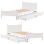 vidaXL Cadre de lit sans matelas blanc 90x200 cm bois de pin massif